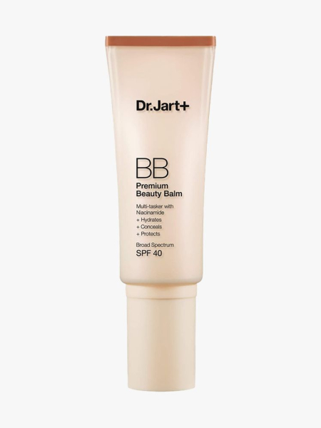 Dr. Jart+ BB Premium Beauty Balm pale tan tube on light gray background