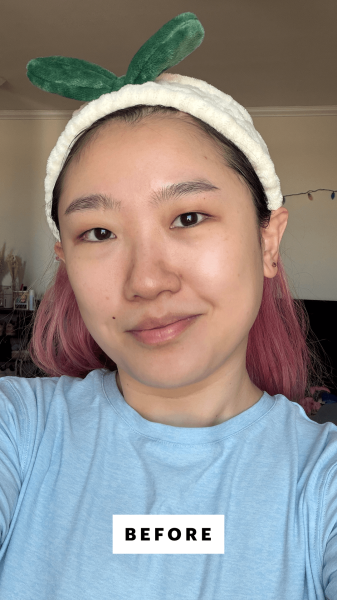 Han before applying the Skin1004 Poremizing Quick Clay Stick Mask