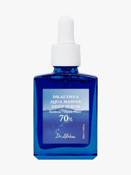 Dr. Althea Aqua Marine Deep Serum in branded dropper component on a light gray background