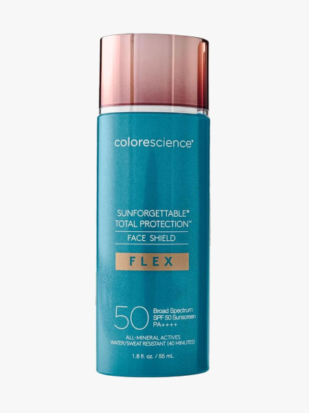 Colorescience Sunforgettable Total Protection Face Shield Flex SPF 50 in branded component on a light gray background