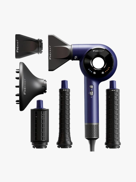 FHI Heat VersaSphere Pro Air 6-in-1 Multi-Styler Professional Hair Dryer in branded components on a light gray background